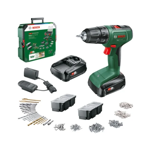 Bosch EasyDrill 18V-40 SBox (2x1.5Ah) +241 Parça Aksesuar Setli