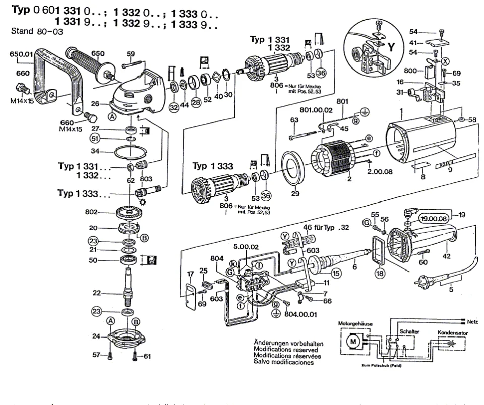 Bosch 0 601 331 003 Taşlama