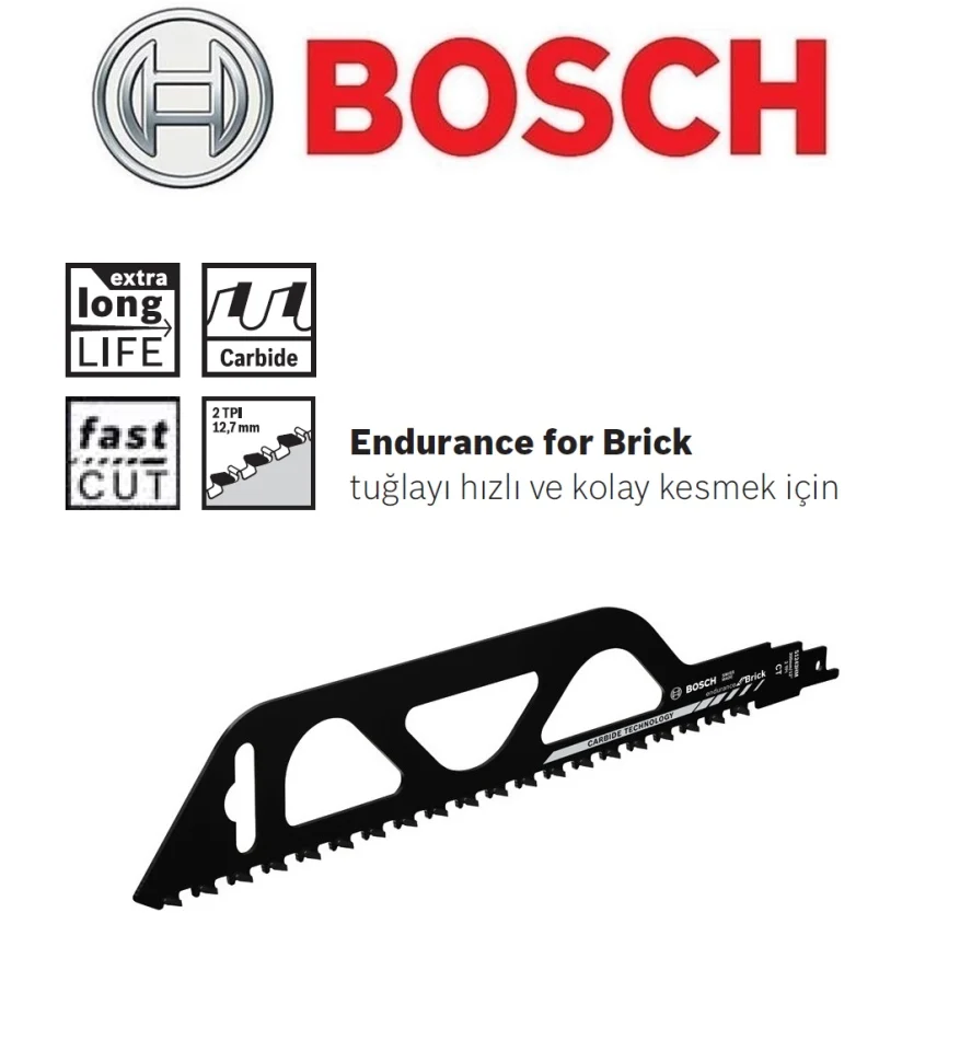 Bosch S 1243 HM Karpit Uçlu Tuğla İçin Panter Testere Bıçağı 5li