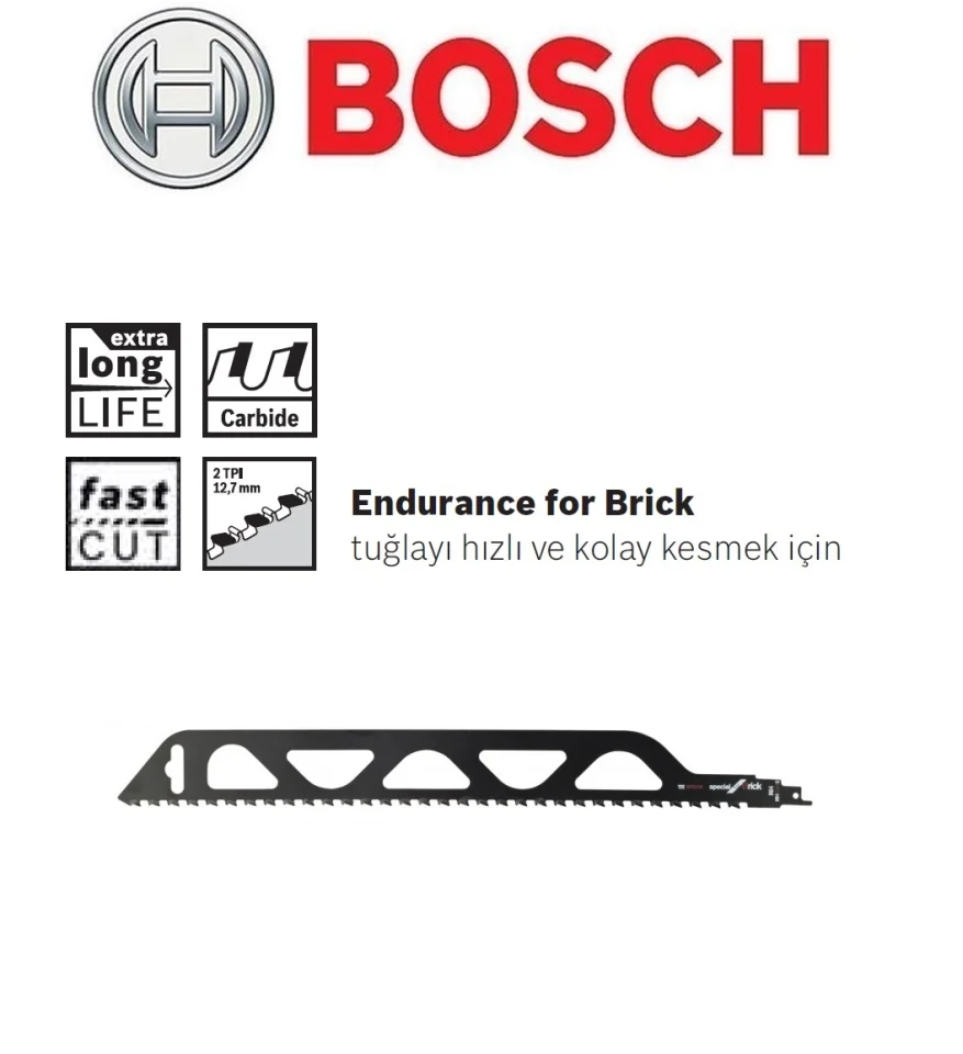 Bosch S 2243 HM Karpit Uçlu Tuğla İçin Panter Testere Bıçağı 5li