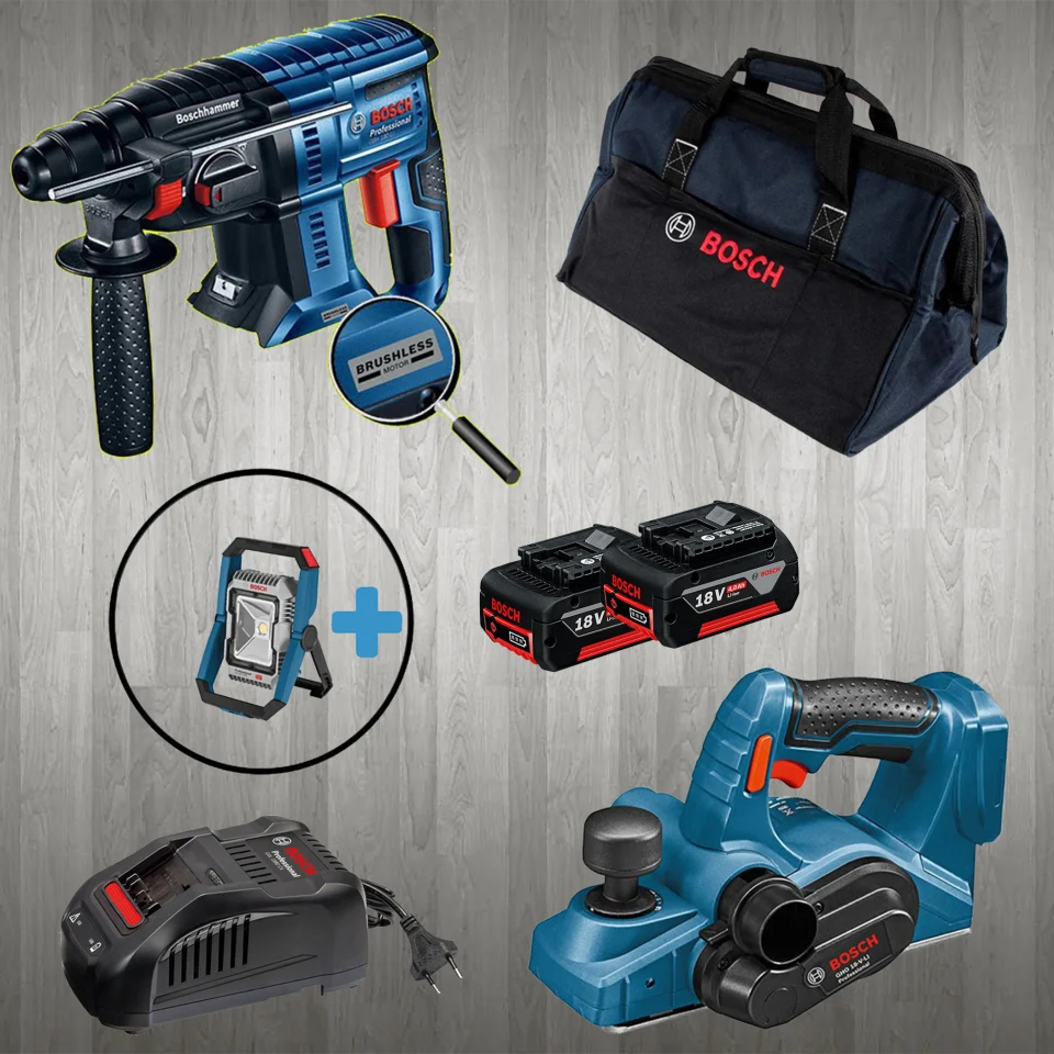 Bosch PRO-MİX GLI 18 V-1900 (Hediyeli) GBH 180-LI + GHO 18 V-LI