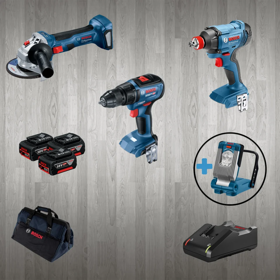 Bosch PRO-MİX GLI VariLED + GWS 180-LI + GSR 18 V-50 + GDX 180-LI