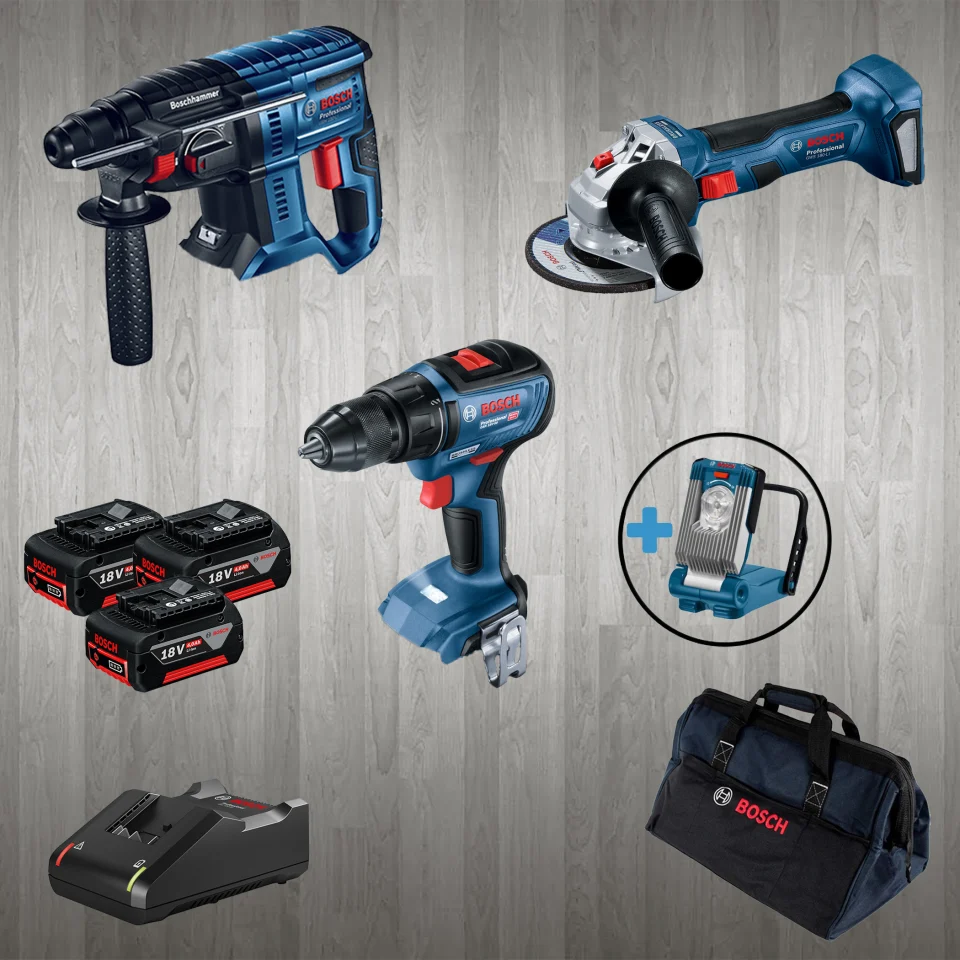 Bosch PRO-MİX GLI VariLED + GBH 180-LI + GWS 180-LI + GSR 18 V-50