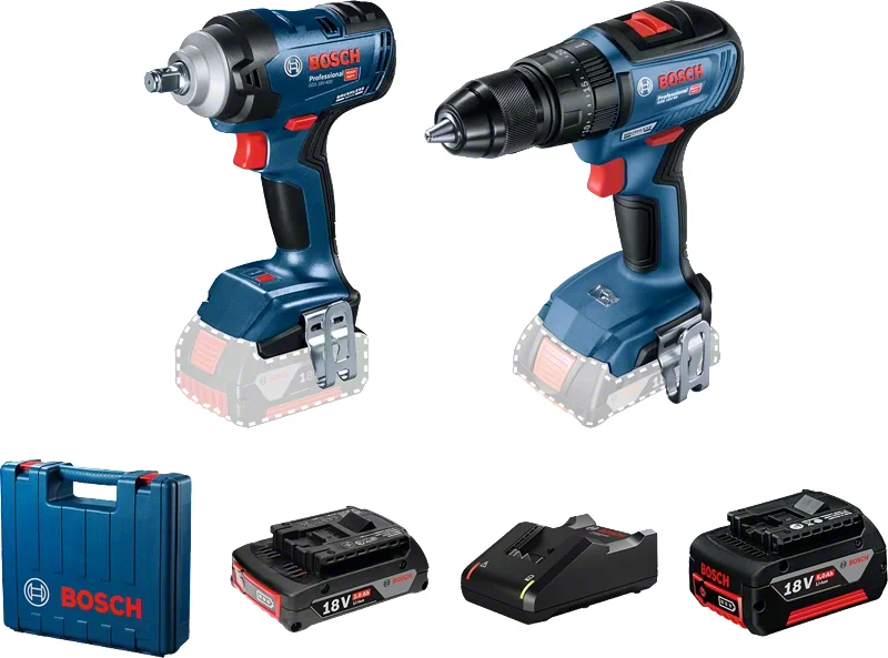 Bosch GDS 18V-400 + GSB 18V-50 Akülü Somun Sıkma ve Vidalama Set
