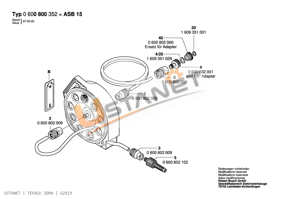 Bosch ASB 15 Hortum Kaseti