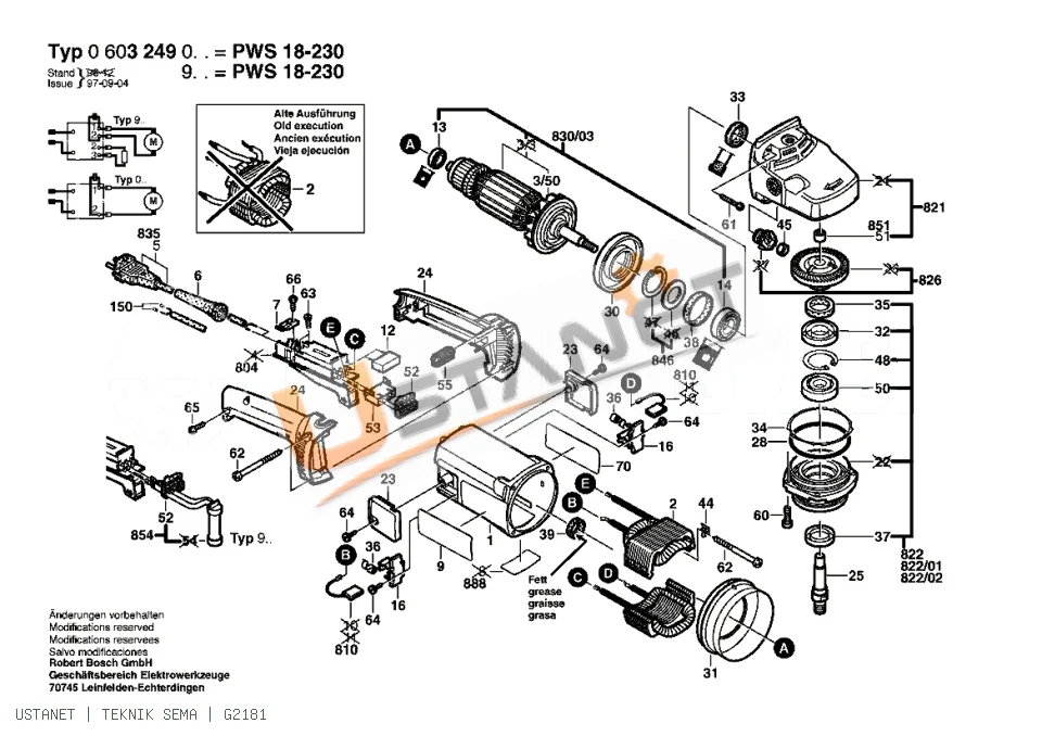 Bosch PWS 18-230 Taşlama