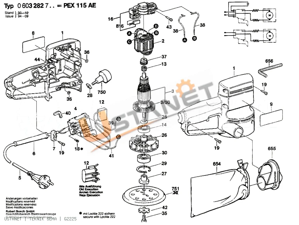 Bosch PEX 115 AE Eksantrik Zımpara