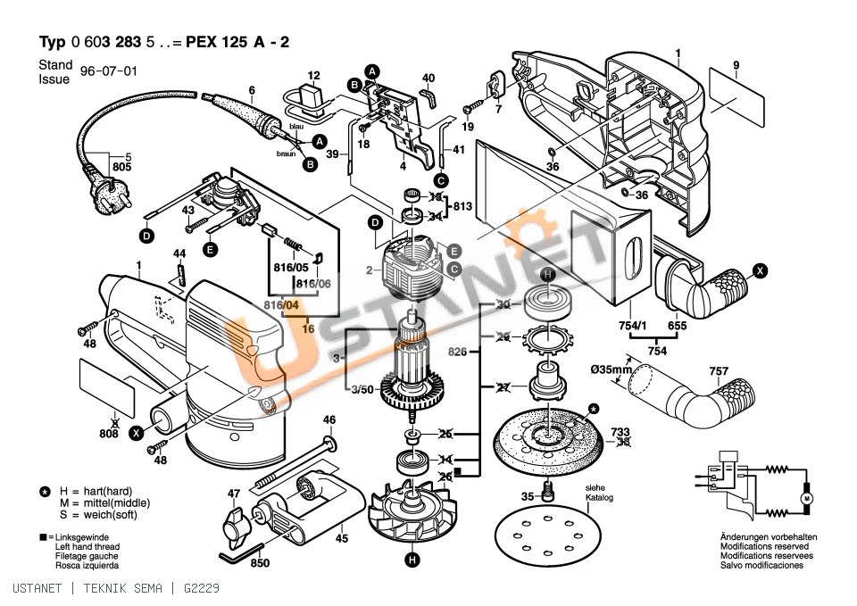 Bosch PEX 125 A-2 Eksantrik Zımpara