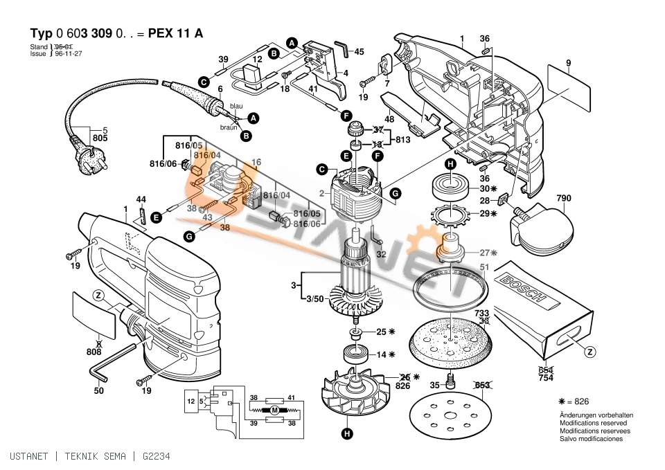 Bosch PEX 11 A Eksantrik Zımpara