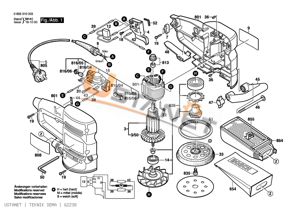 Bosch PEX 12 A Eksantrik Zımpara
