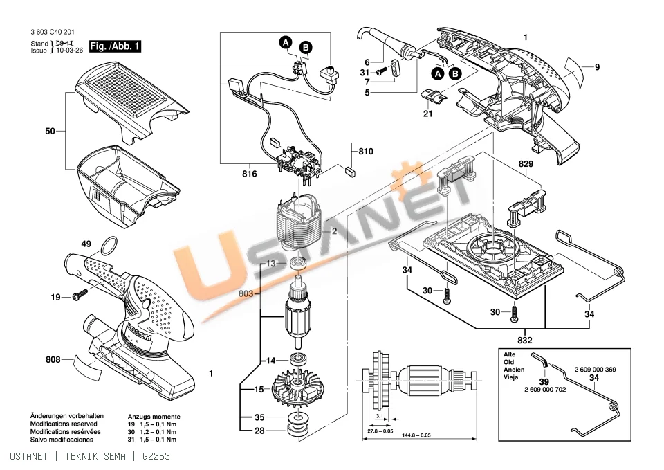 Bosch PSS 250 A Titreşimli Zımpara