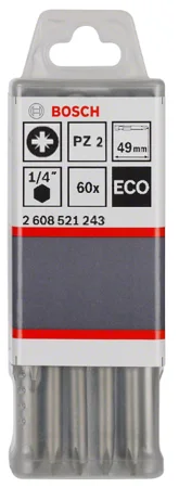 Bosch Ekonomik Seri Vidalama Ucu PZ2 49mm 60 lı