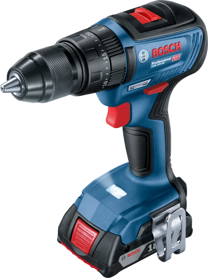 Bosch GSB 18V-50 Akülü Darbeli Delme Vidalama (2x5.0Ah; L-Boxx)