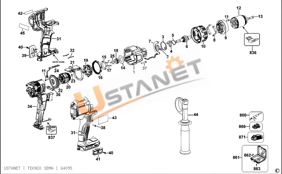 Dewalt DCD 995 Darbeli Matkap Tip 1
