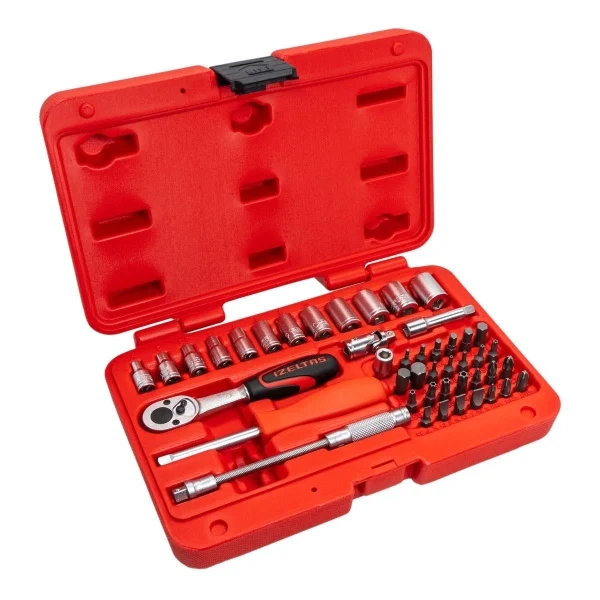 İzeltaş 1/4 Altı Köşe Lokma Anahtar Ve Bits Set 45 Parça