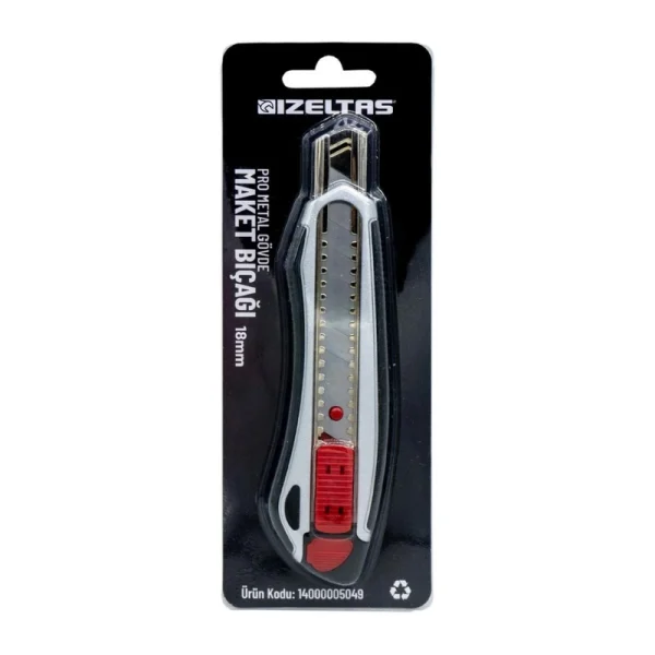 İzeltaş Pro Metal Gövde Geniş Maket Bıçağı 18 MM