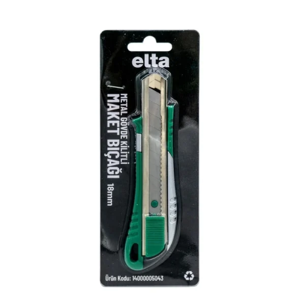 İzeltaş Elta Metal Gövde Kilitli Geniş Maket Bıçağı 18 MM