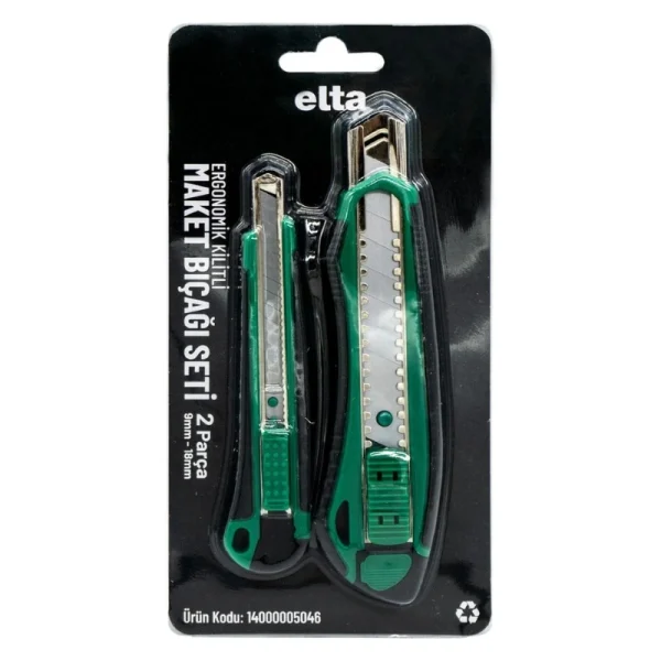 İzeltaş Elta Ergonomik Kilitli Maket Bıçağı Seti 9 MM ve 18 MM