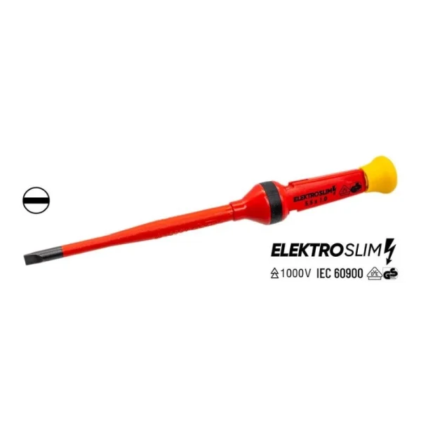 İzeltaş 5332 1000V Elektro Slim Düz Uçlu Tornavida 5.5x100 mm