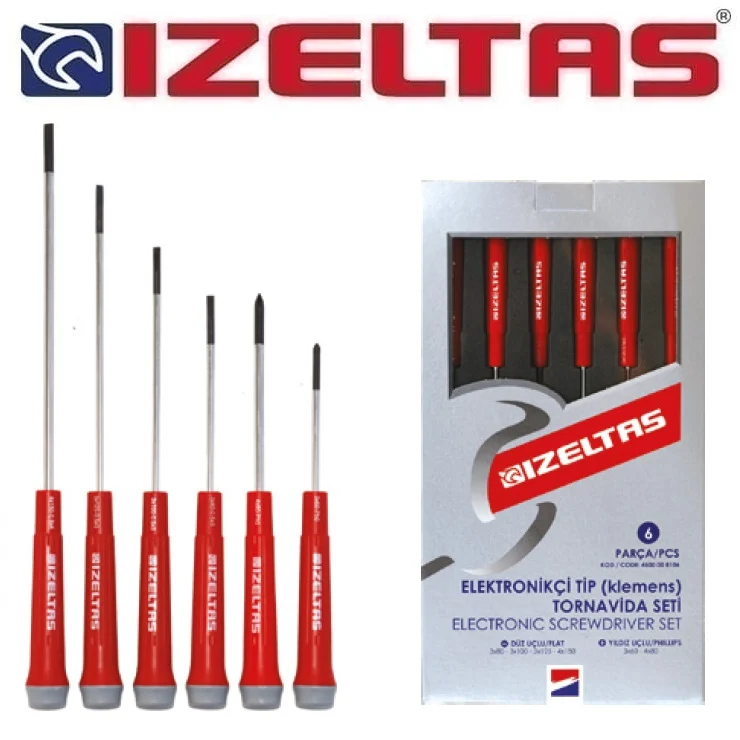 İzeltaş 6 Parça Elektronikçi Tip (Klemens) Tornavida Seti