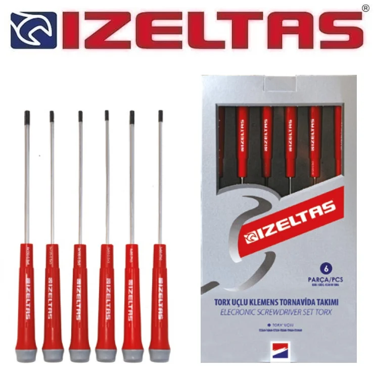 İzeltaş 6 Parça Elektronikçi Tip (Klemens) Torx Uçlu Tornavida Se