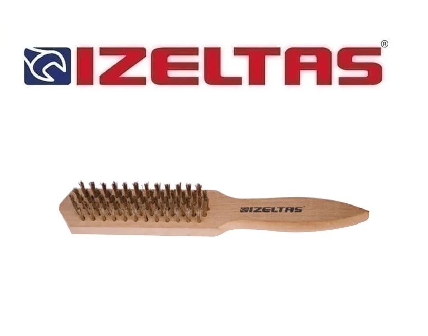 İzeltaş 4 Sıralı Tel Fırça (Ağaç Saplı)