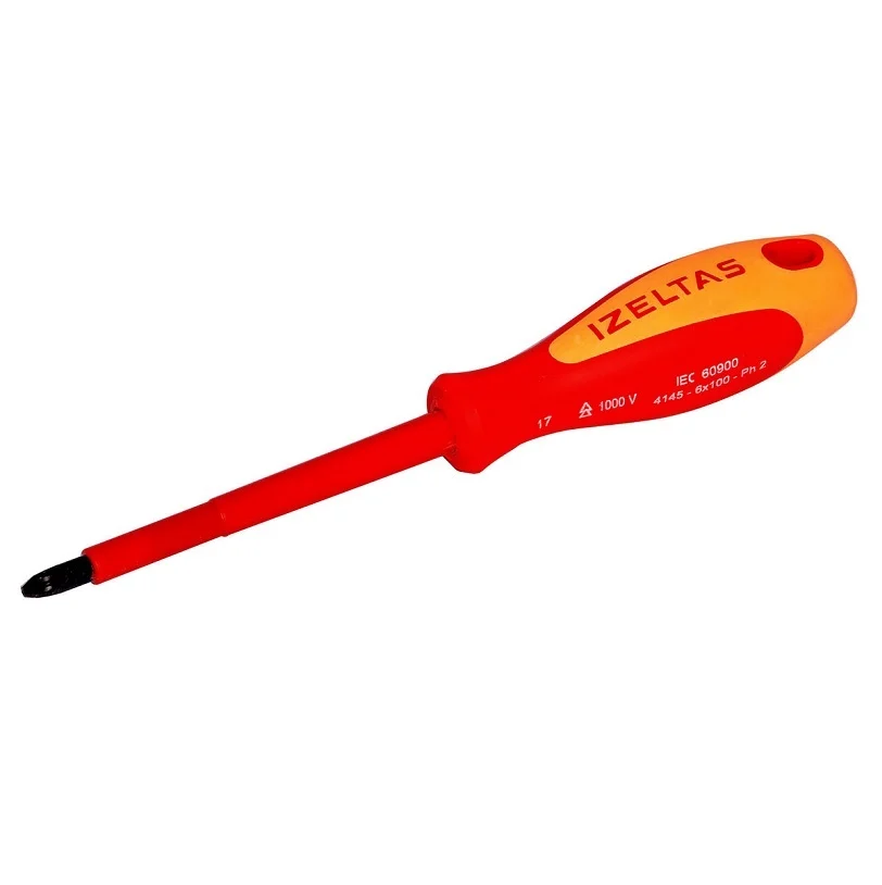 İzeltaş 1000V İzoleli Elektrikçi Yıldız Uçlu Tornavida 3x60 mm