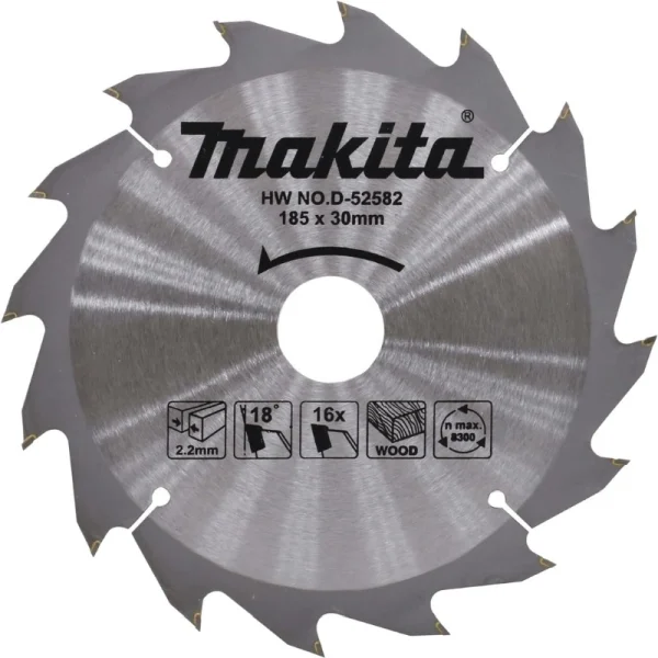 Makita D-52582 Elmas Daire Testere 185x16 Diş (Ekonomik Seri)
