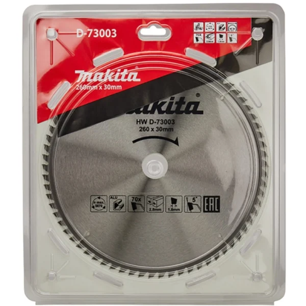 Makita D-73003 Elmas Daire Testere 260x70 Diş (Ekonomik Seri)