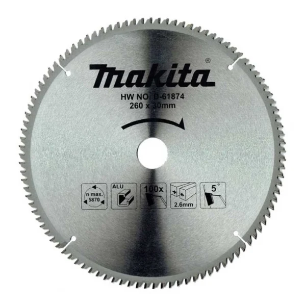 Makita D-61874 Elmas Daire Testere 260x100 Diş (Ekonomik Seri)