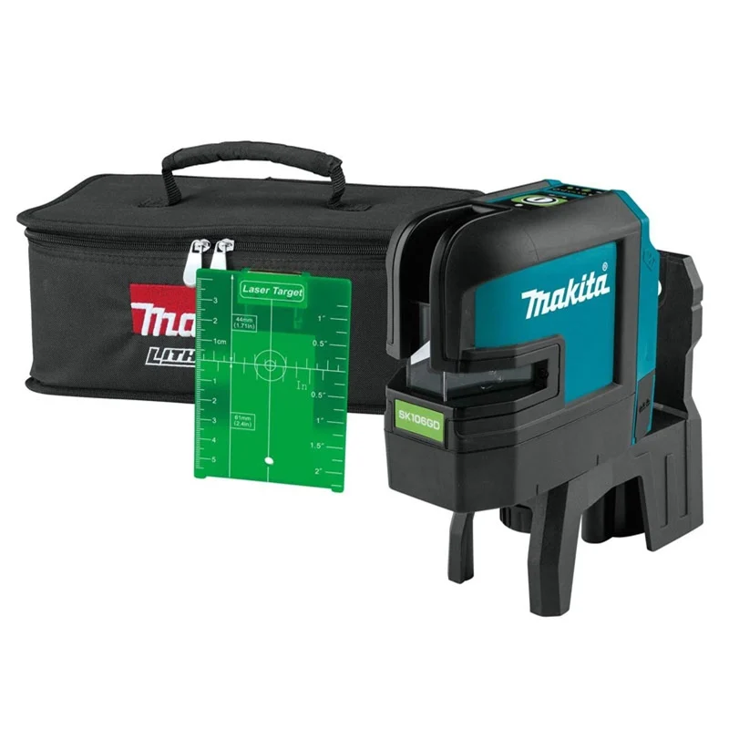 Makita SK106GDZ Akülü 4 Nokta Yeşil Çapraz Çizgi Lazeri