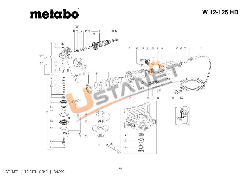 Metabo Avuç Taşlama W 12-125
