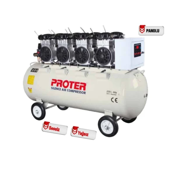 Proter 220 Litre 6 Hp Sessiz Ve Yağsız Hava Kompresörü Pr 226 s