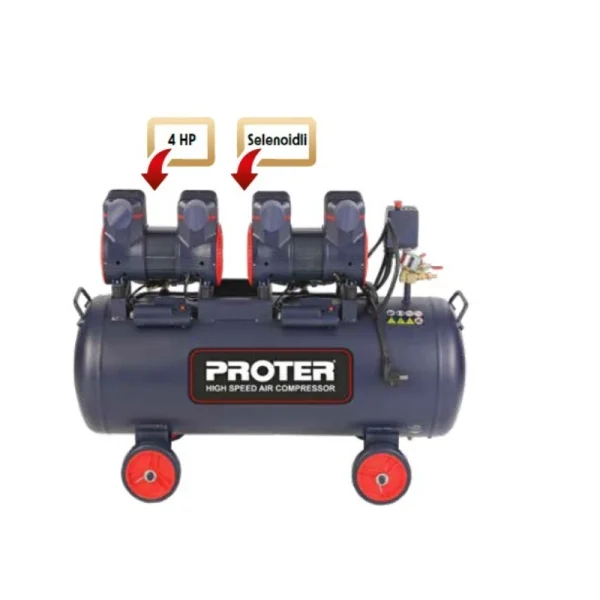 Proter Pr 104 Hz 100 Litre 4 Hp Hızlı Ve Yağsız Hava Kompresörü