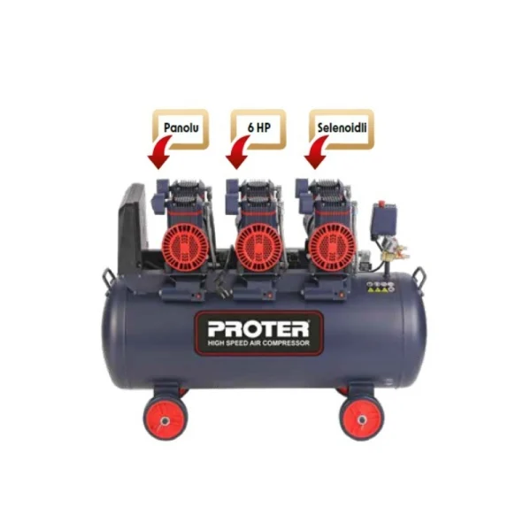Proter 200 Litre 6 Hp Hızlı Ve Sessiz Hava Kompresörü Pr 206 Hz