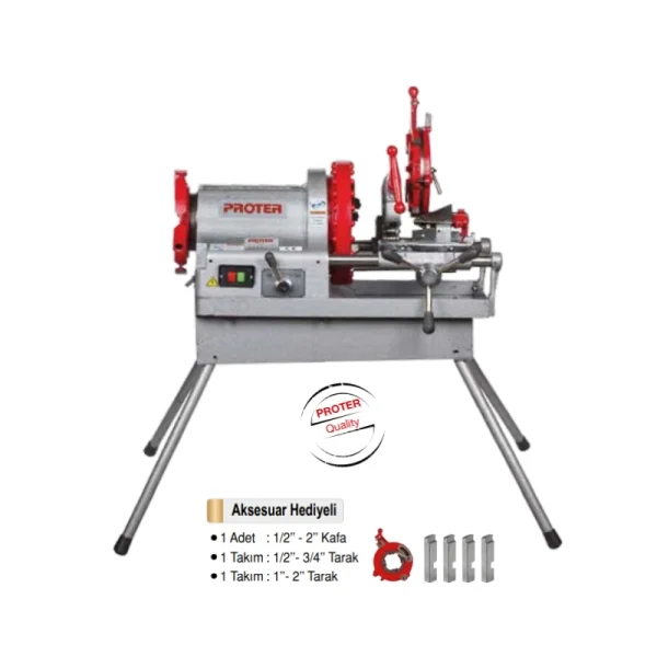 Proter 4 İnç Tezgah Tip Pafta Makinası Pr 4004