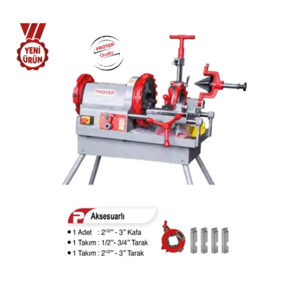 Proter PR 3003 Pro 3 İnç Tezgah Tipi Pafta Makinası