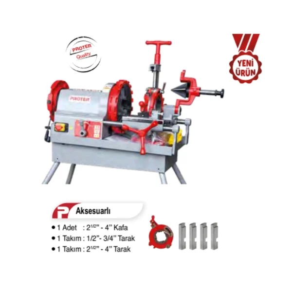Proter Pr 4004 Pro 4 İnç Tezgah Tip Pafta Makinası