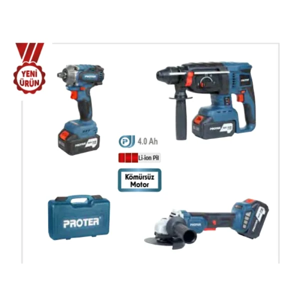 Proter Pst 913 Trio Akülü 3 Lü Set