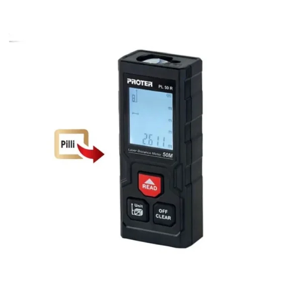 Proter Pl 50 R Lazer Metre 50 m (Kırmızı Lazerli)