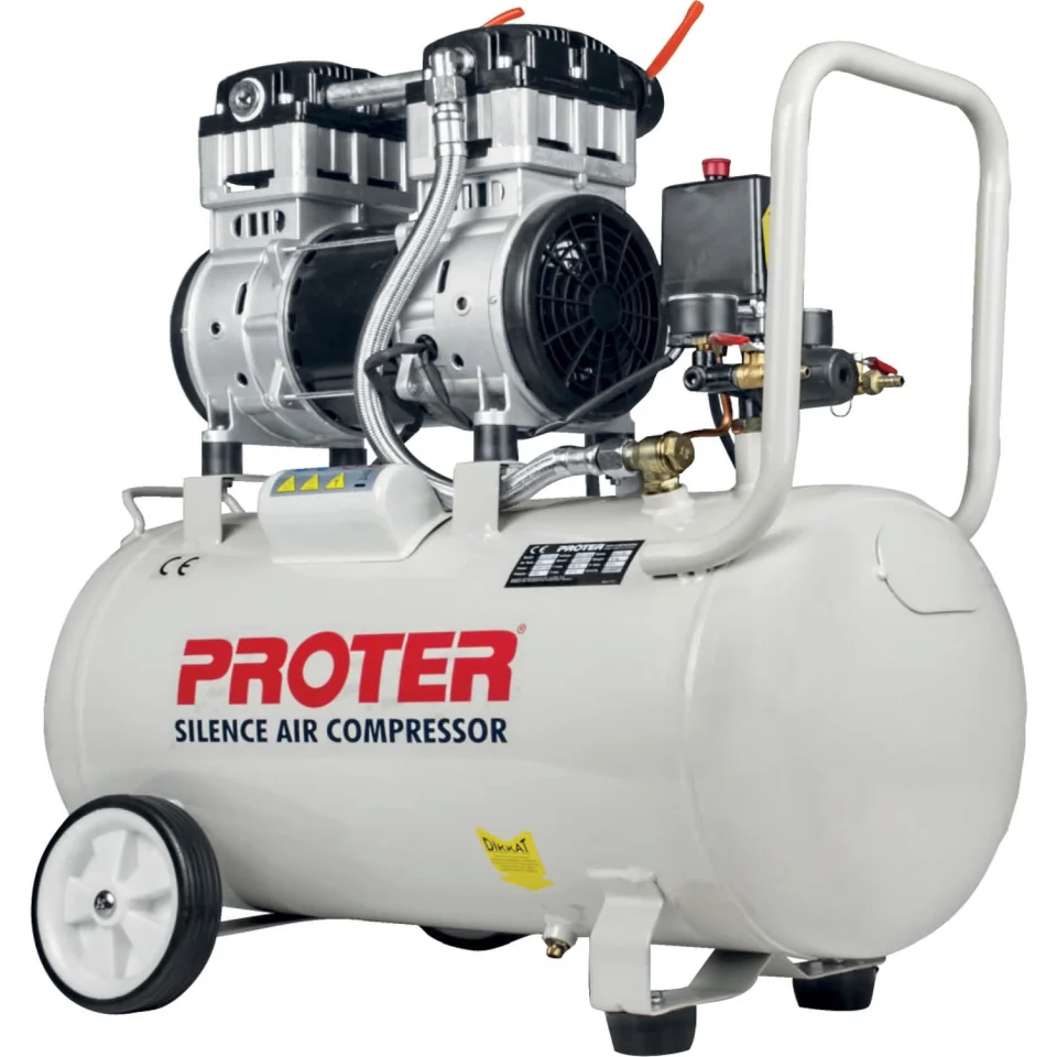 Proter PROTER 50 LT 1.5HP Sessiz Hava Kompresörü Yağsız