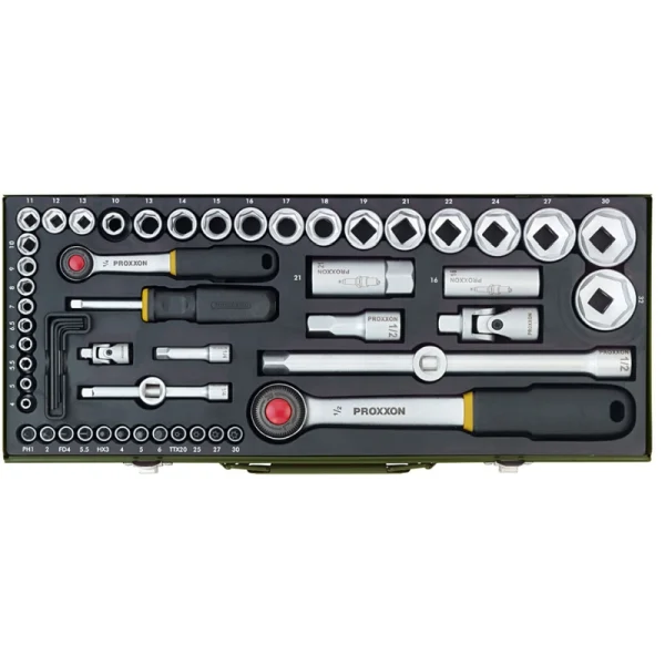 Proxxon 23040 Lokma Anahtar Takımı 1/4 İnç - 1/2 İnç Cırcır Kollu