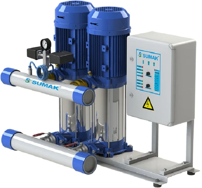 Sumak SHT6B 100/6 Düşey Milli Kademeli Hidrofor 2 Pompalı