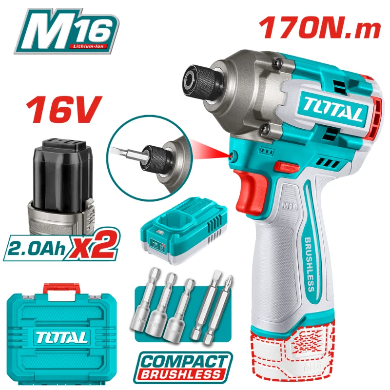 Total TIRLI16178E Akülü Darbeli Vidalama 2x2.0 Ah Kömürsüz