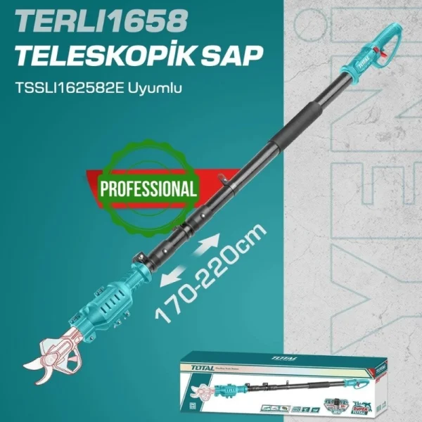 Total TERLI1658 Akülü Budama Makası Teleskopik Katlanabilir Sap