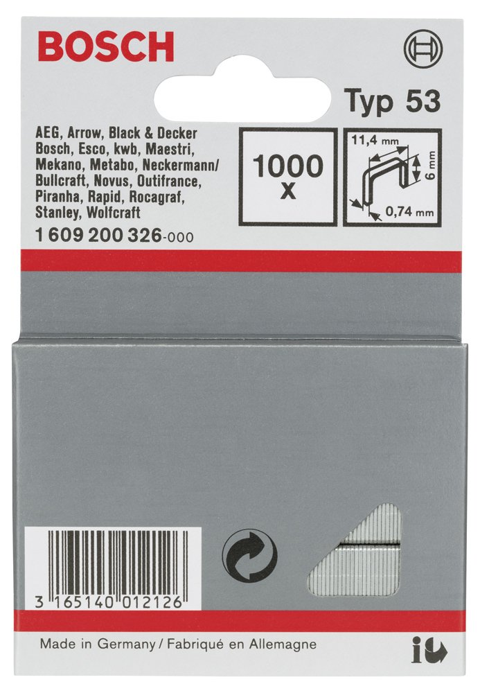 Bosch Zımba Teli Tip53 11,4*0,74*6mm 1000 li