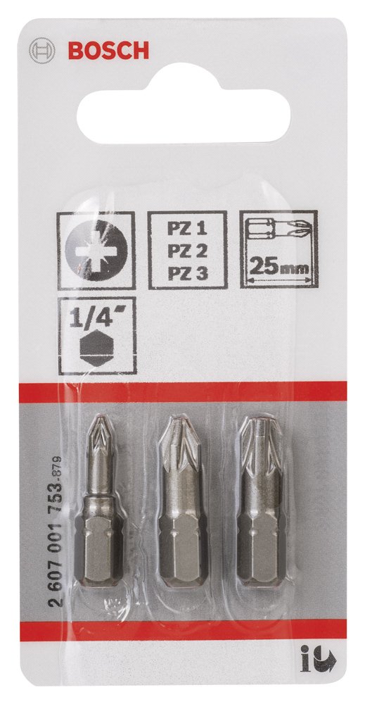 Bosch ExtraHard Vidalama Ucu PZ1/2/3*25mm 3 lü