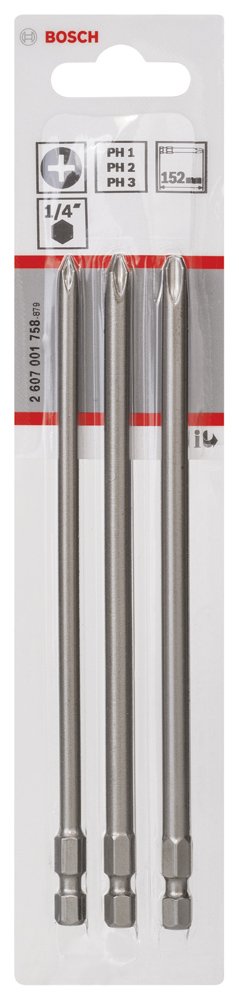 Bosch ExtraHard Vidalama Ucu PH1/2/3*152mm 3lü
