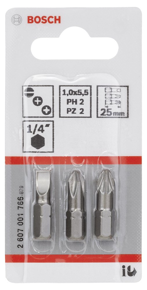 Bosch ExtraHard Vidalama Ucu PH2/PZ2/S*25 3 lü
