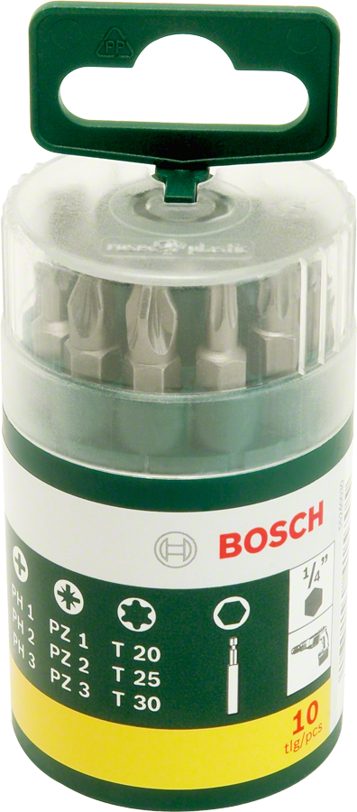 Bosch DIY-P 10 Parça Vidalama Ucu Seti PH+PZ+T